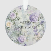 Chic Paarse Lavendel Cream Roos Bloemen Ornament (voorkant)