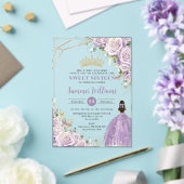 Chic Paarse Lila Rozen Floral Princess Sweet 16 Acryl Uitnodigingen (Insitu (Huwelijk))