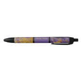 *~* Chic Paarse Marble Glitter Gold Streaks Zwarte Inkt Pen (Bodem)