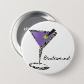 chic paarse martini ronde button 7,6 cm (Voorkant /achterkant)
