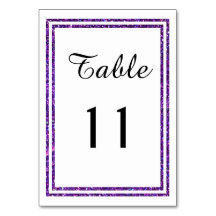 Chic Paarse Nep Glitterde Afwerking - Tafelkaart