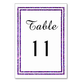Chic Paarse Nep Glitterde Afwerking - Tafelkaart Kaart