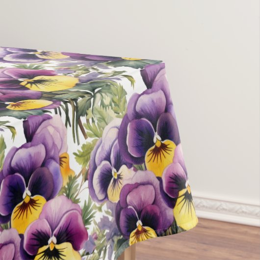 Chic Paarse Pansy Pansies Tafelkleed (Voorbeeld)