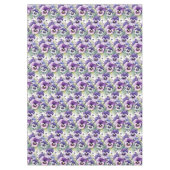 Chic Paarse Pansy Pansies Tafelkleed (Voorkant)