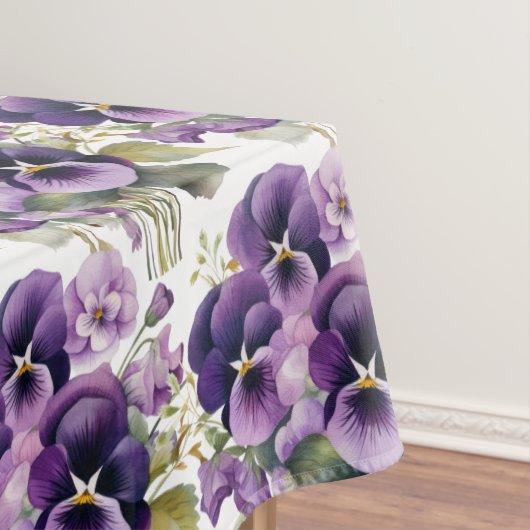 Chic Paarse Pansy Pansies Tafelkleed (Voorbeeld)