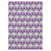 Chic Paarse Pansy Pansies Tafelkleed (Voorkant)