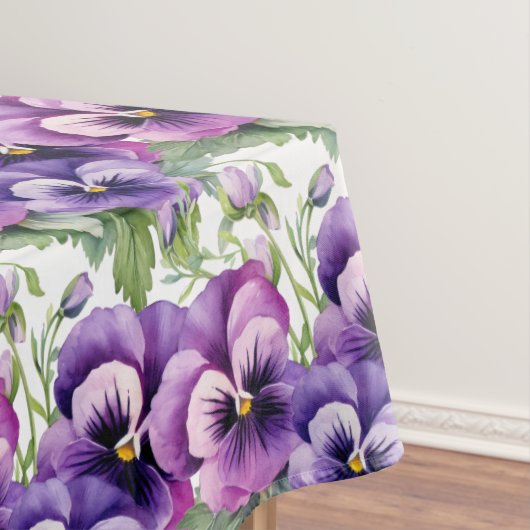 Chic Paarse Pansy Pansies Tafelkleed (Voorbeeld)