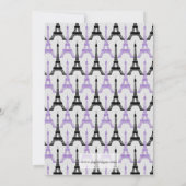 Chic Paarse Parijs Eiffeltoren Vrijgezellenfeest Kaart (Achterkant)