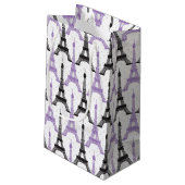Chic Paarse Paris Eiffel Tower Gift Bag Klein Cadeauzakje (Achterkant Gekanteld)