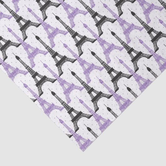 Chic Paarse Paris Eiffeltoren tissues papier (Detail)