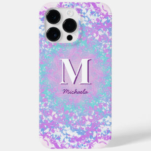 Chic Paarse retro monogram Case-Mate iPhone 14 Pro Max Hoesje