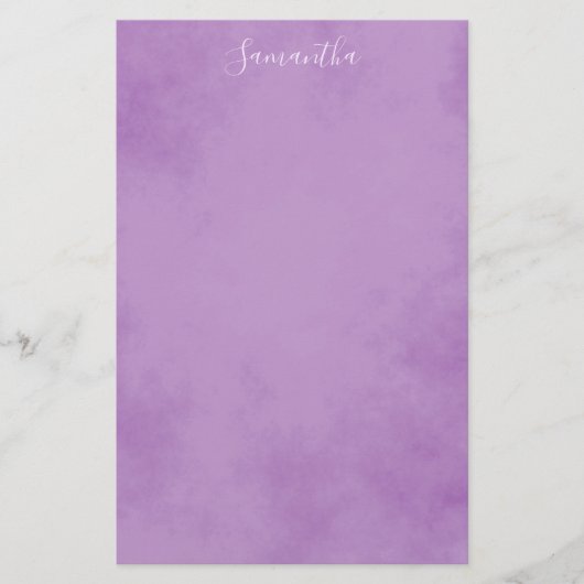 Chic Paarse Stationery Briefpapier (Voorkant)