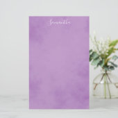 Chic Paarse Stationery Briefpapier (Staand voorkant)
