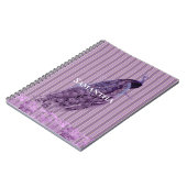 Chic Paarse Strepen Pauw Notitieboek (Linkerzijde)