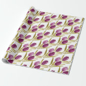 Chic Paarse Tulips Waterverf Cadeaupapier (Uitgerold)