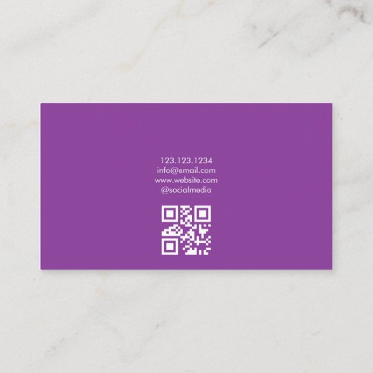 Chic Paarse Waterverf Bloemen Tandarts Visitekaartje (Achterkant)