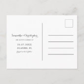 Chic Paarse Waterverf Floral Save the Date Briefkaart (Achterkant)
