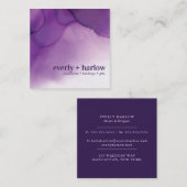 Chic Paarse Waterverf Visitekaartje (Voorkant / Achterkant)