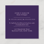 Chic Paarse Waterverf Visitekaartje (Achterkant)