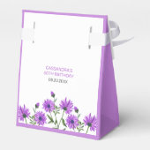 Chic Paarse Xeranthemum Bloemen Dank u Bedankdoosjes (Achterkant)