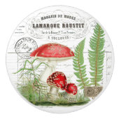 Chic  paddenstoel Fern & French Script Knob Keramische Knop (Voorkant)