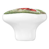 Chic  paddenstoel Fern & French Script Knob Keramische Knop (Zijkant)