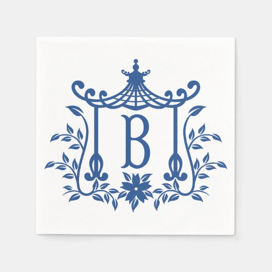 Chic Pagoda Monogram B Napkins Servet (Voorkant)