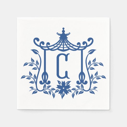 Chic Pagoda Monogram C Napkins Servet (Voorkant)