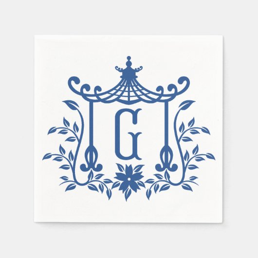 Chic Pagoda Monogram G Napkins Servet (Voorkant)