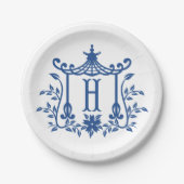 Chic Pagoda Monogram H Papier Bord (Voorkant)
