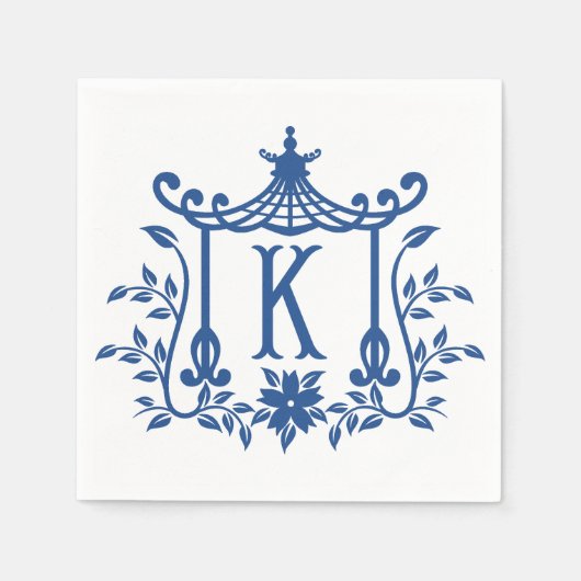 Chic Pagoda Monogram K Napkins Servet (Voorkant)