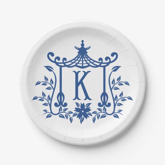Chic Pagoda Monogram K Papier Bord (Voorkant)