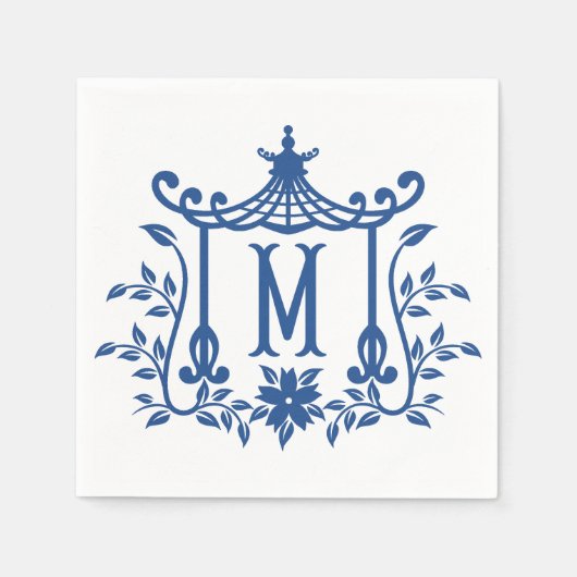 Chic Pagoda Monogram M Napkins Servet (Voorkant)