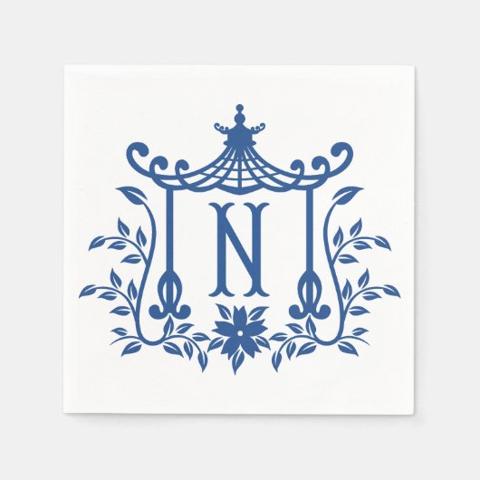 Chic Pagoda Monogram N Napkins Servet (Voorkant)
