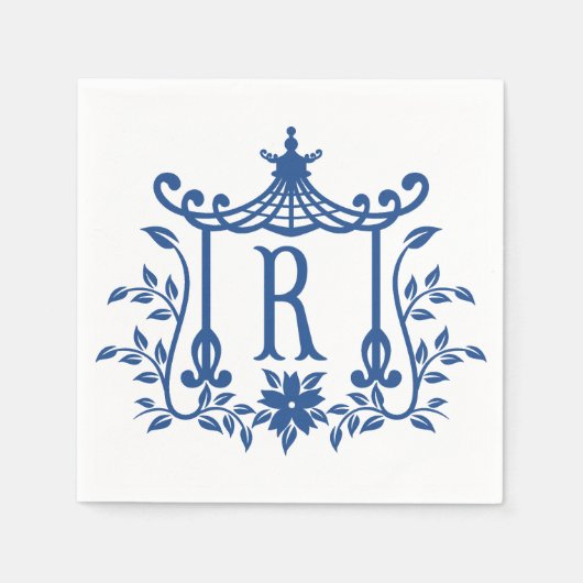 Chic Pagoda Monogram R Napkins Servet (Voorkant)