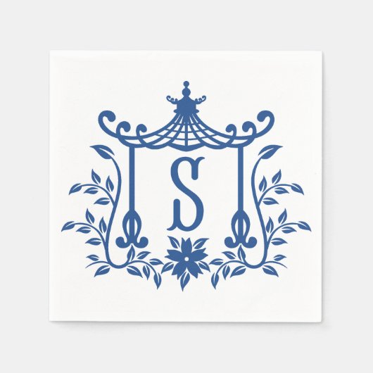 Chic Pagoda Monogram S Napkins Servet (Voorkant)