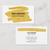 Chic Paint Stripes Elegant Mustard Minimal Earthy Visitekaartje (Voorkant / Achterkant)