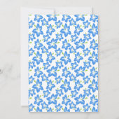 Chic Painted Blue Floral Bridal Shower Kaart (Achterkant)