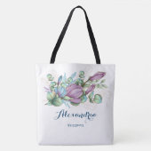 Chic Painted Floral Monogrammed Canvas tas (Voorkant)