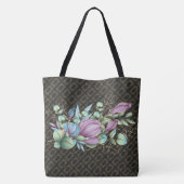 Chic Painted Floral Monogrammed Canvas tas (Achterkant)
