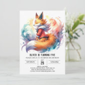 Chic Painted Fox Verjaardag Kaart (Staand voorkant)