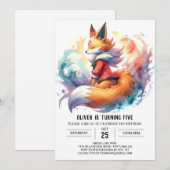 Chic Painted Fox Verjaardag Kaart (Voorkant / Achterkant)