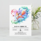 Chic Painted Fox Verjaardag Kaart (Staand voorkant)