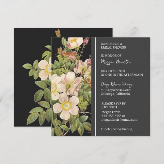 Chic Painted Primrose Bridal Shower Invitation Kaart (Voorkant / Achterkant)