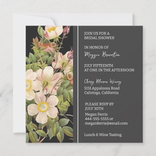 Chic Painted Primrose Bridal Shower Invitation Kaart (Voorkant)