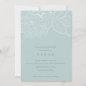 Chic  Paisley Dusky Blue Baby shower Invite Bedankkaart (Voorkant)