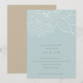 Chic  Paisley Dusky Blue Baby shower Invite Bedankkaart (Voorkant / Achterkant)