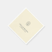 Chic Pale Yellow Modern Wedding Monogram Wedding Servet (Hoek)
