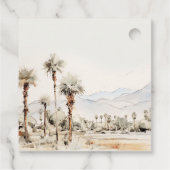 Chic Palm Springs California Landschap Huwelijk Bedankjes Labels (Achterkant)