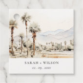 Chic Palm Springs California Landschap Huwelijk Bedankjes Labels (Voorkant)